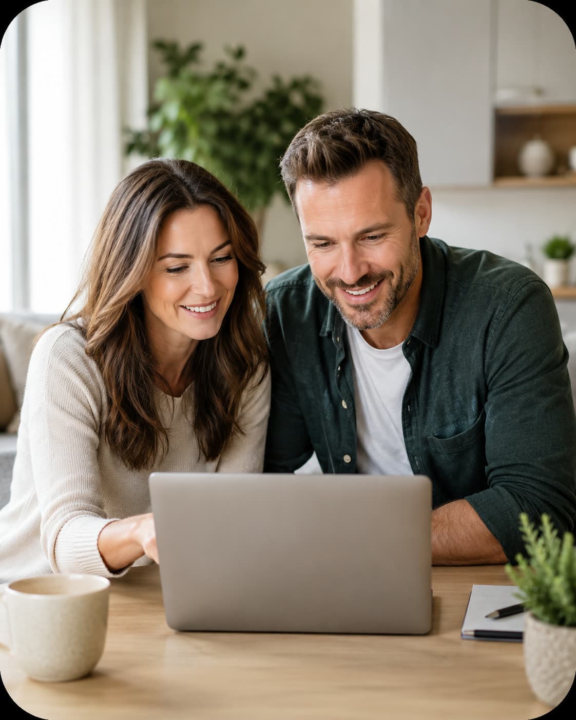 A couple reviewing their private PPO plan options together at home